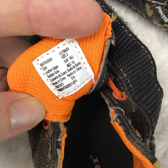 Healthtex Baby Boy Shoes Size 3 Orange Brown Camo - Picture 6 of 6